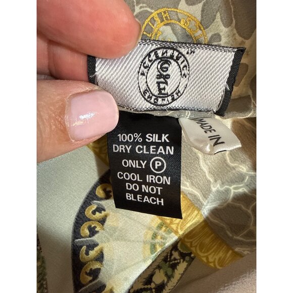 English Eccentrics 100% Silk Scarf With Cherub & Baroque Pattern In Neutral Tone - Picture 5 of 5